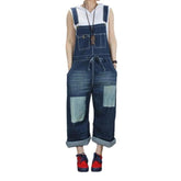 Rectangle painted women denim dungaree